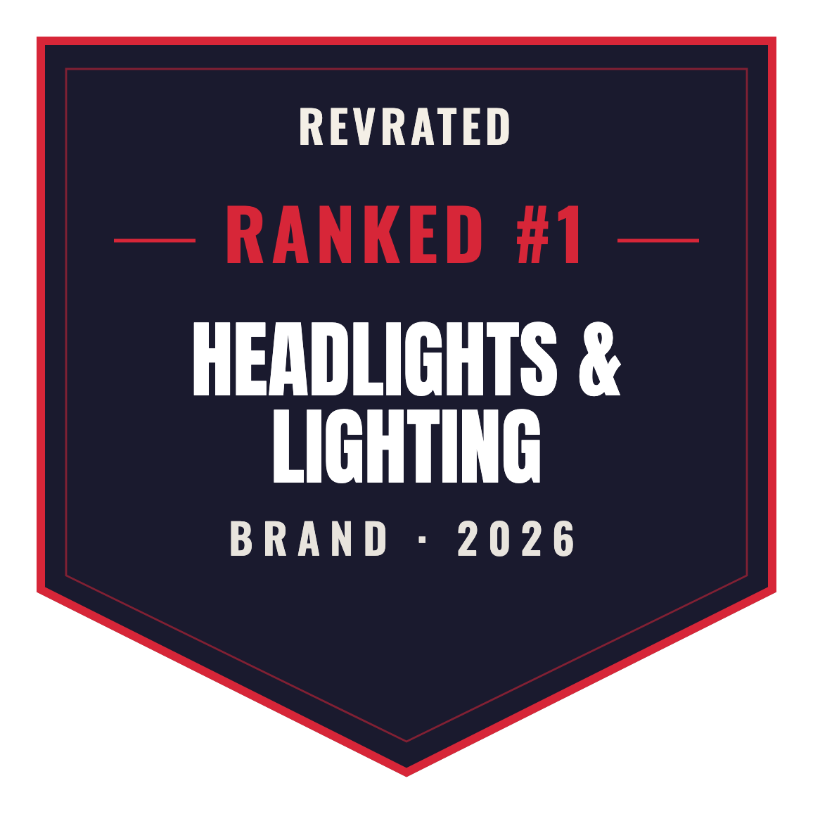 RevRated Top Brand 2026 — Headlights & Lighting
